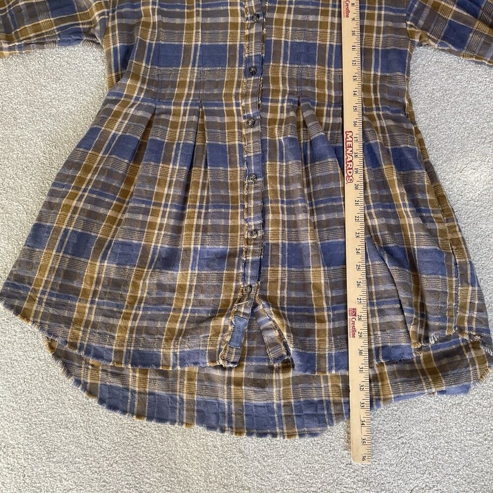 We The Free Plaid Plaid Flannel Mary Ann Button Down Tunic Dress Women's Medium - Picture 13 of 13
